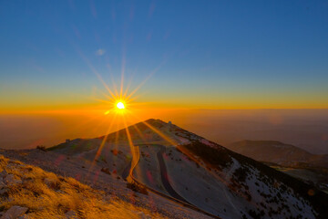 Sunset at the Ionic Mont Ventoux, Provence, France, Europe