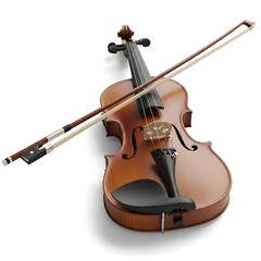 Elegant Violin with Bow - A Classic Musical Instrument Still Life.
