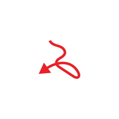 Red devil tail arrow abstract