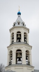Fototapeta premium Bell Tower of the Epiphany Cathedral in Nerekhta, Russia.