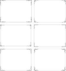 Elegant Calligraphic Vintage Frame Collection, Ornate Calligraphy Frame Vector Set, Luxury Vintage Flourish Frame Bundle