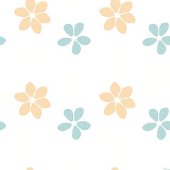 Colorful seamless floral pattern with pink flowers and decorative spring design
