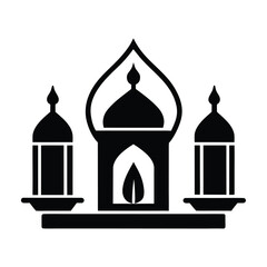 Arabic candle set silhouette icon