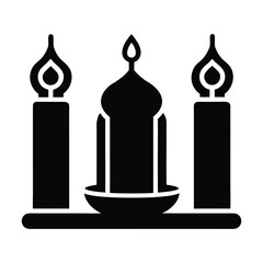 Arabic candle set silhouette icon