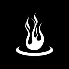 Place for fire icon isolated on black background