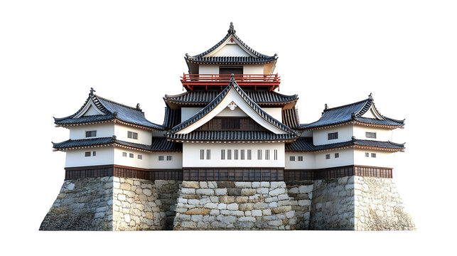 Detailed digital art of traditional japanese castle architecture - Powered by Adobe