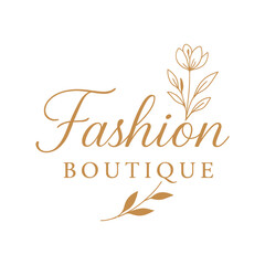 Elegant Fashion Boutique Logo with Floral Element