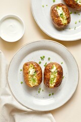 Baked filled potatoes