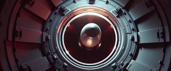 Close-up of a nuclear missile launch silo hatch opening,   armageddon,  warhead