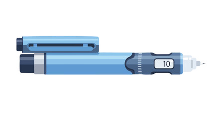 Detailed vector illustration of an insulin pen for diabetes treatment medical usage and diabetes education