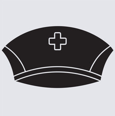 nurse cap silhouette vector art illustration, nurse cap vector illustration