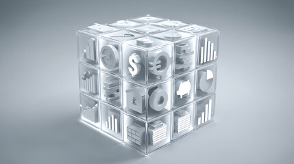 Data visualization for financial analysis digital workspace infographic modern eye-level business intelligence