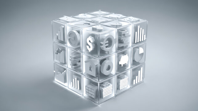 Data visualization for financial analysis digital workspace infographic modern eye-level business intelligence