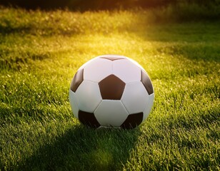 Fototapeta premium soccer ball on vibrant green grass