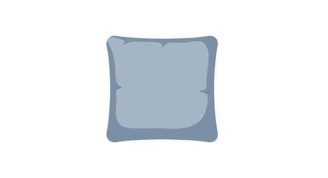 Stylized Comfort: Soft Blue Cushion Design with Subtle Shading and Rounded Edges, perfect as an element for interior graphics and cozy home decor