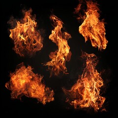 An awe-inspiring image showcases flames dancing against a black background