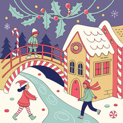 winter fairy tale in the city