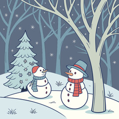 christmas  with snowman