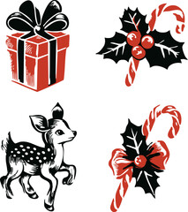 set of christmas icons