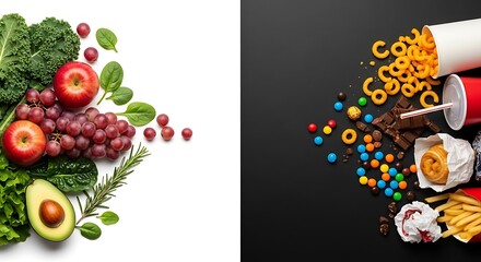 Healthy vs Unhealthy Food Choices - A Balanced Comparison.