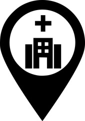 Obraz premium hospital location icon on transparent background for apps and websites 
