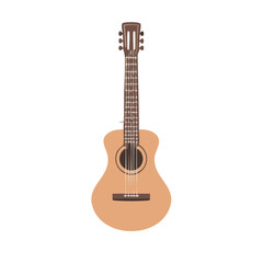 Fototapeta premium Acoustic Guitar Illustration with Six Strings, Music Instrument, Isolated, Simple Design