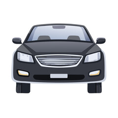 Black Sedan Front View - Modern Automotive Design and Headlight Detail