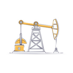 Oil Pump Jack Illustration - Mining and Energy Industry