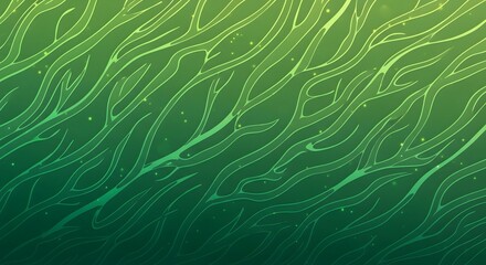 Obraz premium abstract green background with flowing organic lines and subtle sparkle