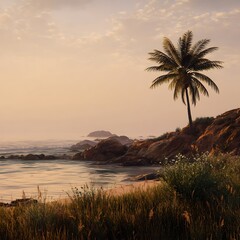 lonely tree in the morning