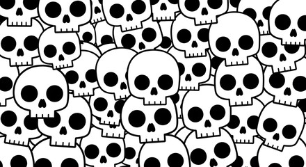 Fototapeta premium Skull Pattern - A Spooky and Minimalist Design for Halloween.