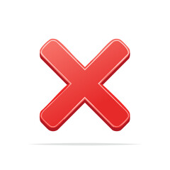 Obraz premium Bold Red Cross Symbol with Subtle 3D Effect and Shadow Illustration