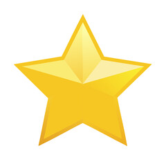 Obraz premium Golden star icon vector illustration. Shiny 3D symbol for rating, award, quality, and achievement.