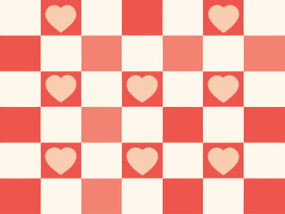 seamless pattern with red hearts