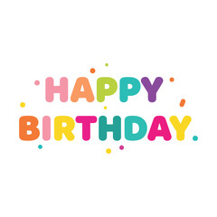 Vector art of happy birthday typography