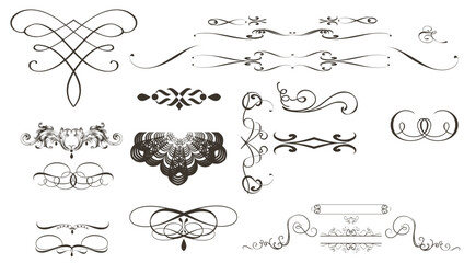 Elegant scrollwork dividers perfect for vintage document decoration.