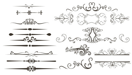 Elegant scrollwork dividers perfect for vintage document decoration.