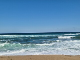 Fototapeta premium Sinemorets_Bulgaria, Butamyata beach, sunny day on wild coast of the Black Sea.