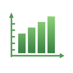 Growing bar chart illustration with upward trend for business and investment analysis