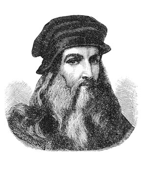Leonardo di ser Piero da Vinci, 1452 - 1519, an Italian polymath of the High Renaissance, painter, draughtsman, engineer, scientist, theorist, sculptor, and architect, old vintage illustration, 1899