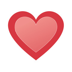 Two Layered Red Hearts Graphic Symbol Love Romance Concept