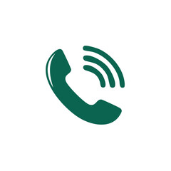Telephone Handset Icon Graphic Design Green Call Connection Communication Service Receiver Mobile Ringing Illustration