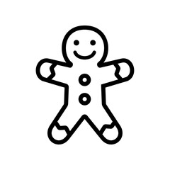 Christmas gingerbread man icon vector illustration. Christmas decoration icons.