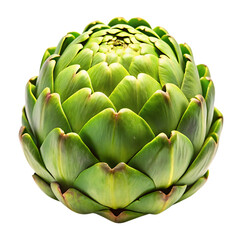 Obraz premium Fresh green artichoke isolated top view healthy vegetable ingredient food isolated on transparent background