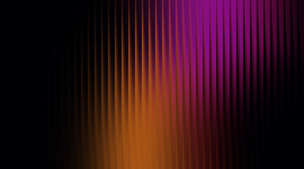 Abstract vertical ribbed texture with gradient of orange and purple on black background image photo