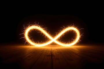 Captivating Infinity Symbol Created with Light and Electric Sparks