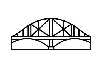 forth bridge line art vector illustration