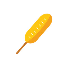 a corn dog on a stick colorful vector art illustration