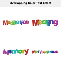 Fototapeta premium Colorful Words with Transparent Background Meditation Meeting Memory Merry Christmas
