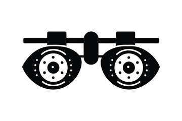 medical phoropter measuring eyesight vector silhouette art illustration